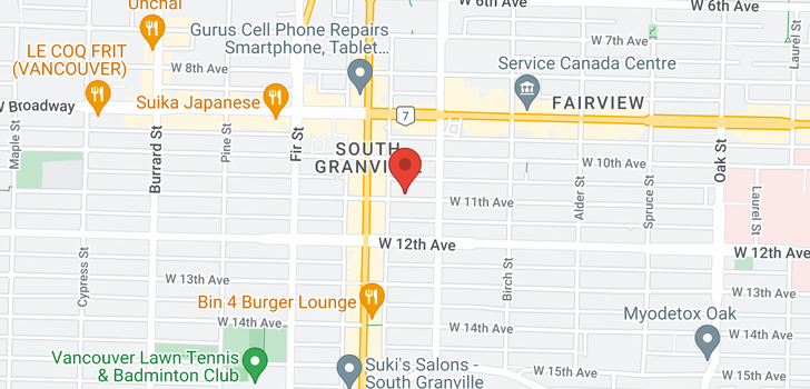 map of 1427 W 11TH AVENUE
